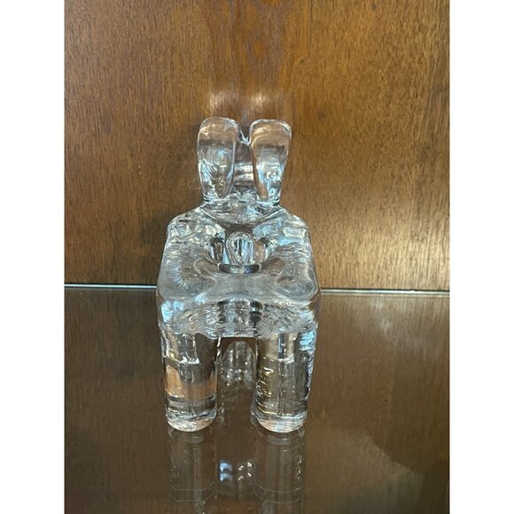 Vintage Clear Hand Blown Glass Ram Figurine Candle Holder MCM Aries Zodiac - Picture 5 of 9